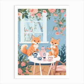 Animals Having Tea   Fox 0 Art Print