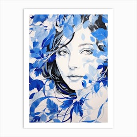 'Blue Leaves' 1 Art Print