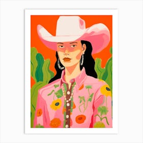 Vivid Painted Desert Cowgirl Portrait Art Print