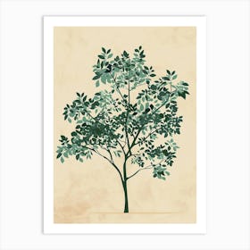 Paulownia Tree Minimal Japandi Illustration 1 Art Print