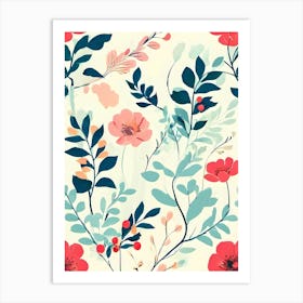 Floral Wallpaper 16 Art Print