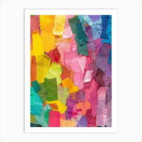 Colorful Paper Collage Art Print