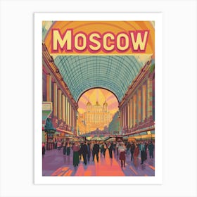 Aihrgdesign A 1970s Inspired Travel Poster For Moscow 1 Art Print