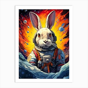 Rabbit In Space Art Print