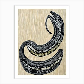 Moray Eel II Linocut Art Print