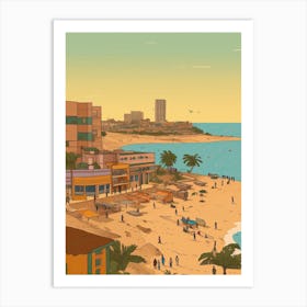 Luanda Angola Travel Illustration 1 Art Print