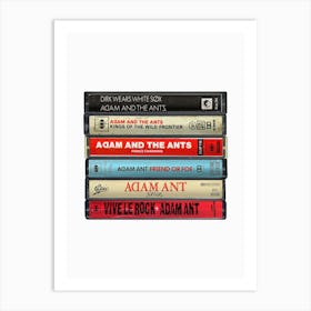 Adam Ant - Music Poster - Albums on Cassette Print Art Print