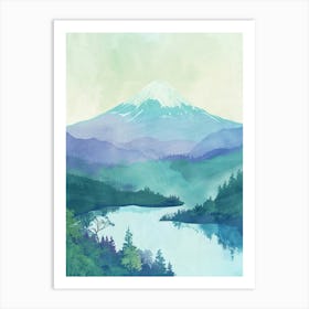 Mount Fuji Japan 3 Retro Illustration Art Print