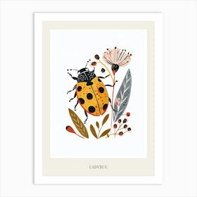 Colourful Insect Illustration Ladybug 19 Poster Art Print