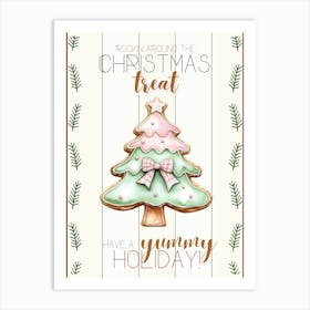 Gingerbread Christmas Tree Art Print