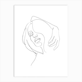 Continuous Line Drawing Of A Woman 2 Art Print