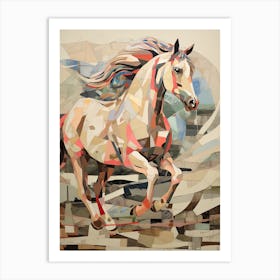 A Horse Painting In The Style Of Collage 4 Art Print