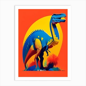 Plateosaurus Primary Colours Dinosaur Art Print