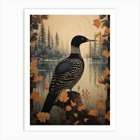 Dark And Moody Botanical Loon 3 Art Print