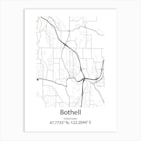 Bothell West,United States Minimalist Map 1 Art Print