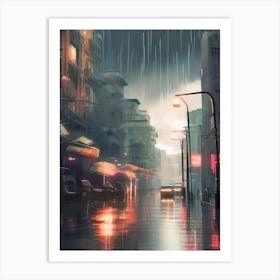 Rainy City Art Print