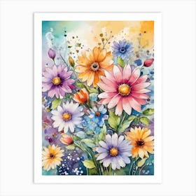 Watercolor Flowers 17 Art Print