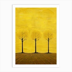 Three Trees In Yellow Art Print