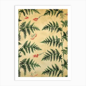 Pattern Poster Japanese Tassel Fern 4 Art Print