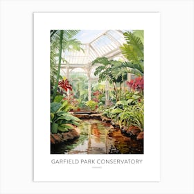 Garfield Park Conservatory 4 Chicago Watercolour Travel Poster Art Print