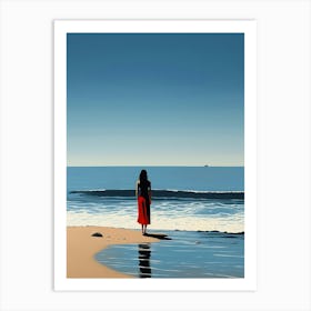 Woman On The Beach Art Print