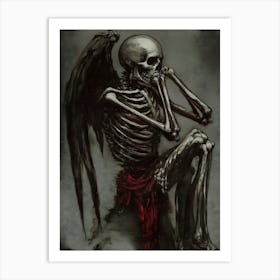 Skeleton With Wings 1 Art Print