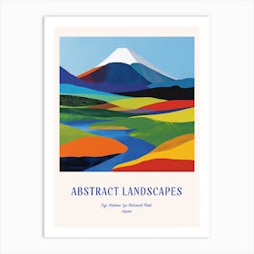 Colourful Abstract Fuji Hakone Izu National Park Japan 2 Poster Blue Art Print