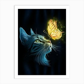 Butterfly Cat 1 Art Print