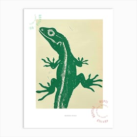 Forest Green Moorish Gecko Bold Block 1 Poster Art Print