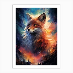 Kbgtron A Fox Colorful Lights In The Style Of Fantastical Creat 1609d5ce 3e9a 455f 9c44 Fb897ebf9041 Art Print