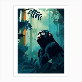 Chimpanzee In The Jungle Art Print