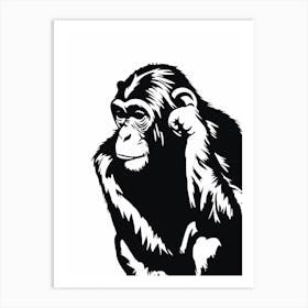 Thinker Monkey Graffiti Drip Illustration 3 Art Print