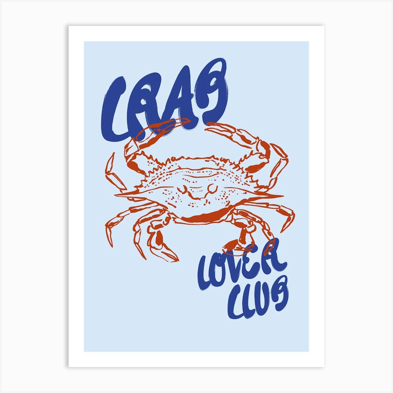 Boho Food 13 Crab Art Print by Boho Print Collection