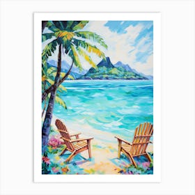 An Oil Painting Of Matira Beach, Bora Bora 3 Art Print