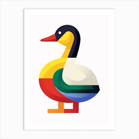 Colourful Geometric Bird Duck 1 Art Print