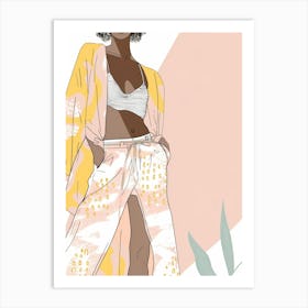 Afro-American Woman In Robe Art Print