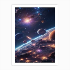 Space Planets Art Print