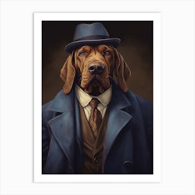 Gangster Dog Bloodhound Art Print
