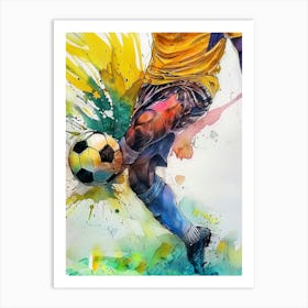 Football Player Watercolor Art (11) Art Print