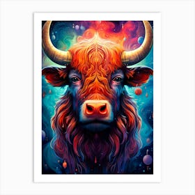 Psychedelic Bull Art Print