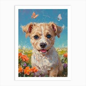 Puppy In The Meadow Art Print