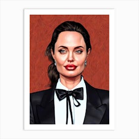 Angelina Jolie Illustration Movies Art Print