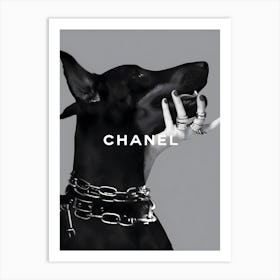 Chanell Fashion Doberman Art Print