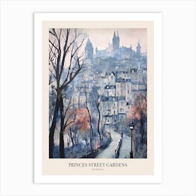 Winter City Park Poster Princes Street Gardens Edinburgh Scotland 3 Art Print