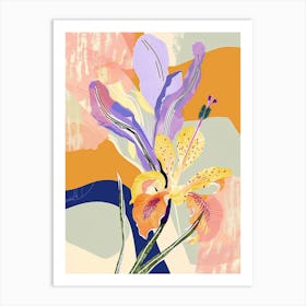Colourful Flower Illustration Freesia 1 Art Print