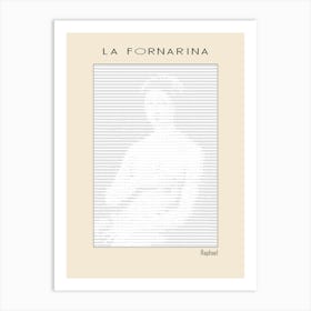 Ascii Art Minimalist – La Fornarina – Raphael Between 1518 – 1519 – Classic Painting Art Print