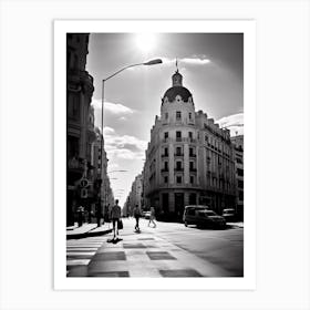 Madrid, Spain, Black And White Analogue Photography 4 Art Print