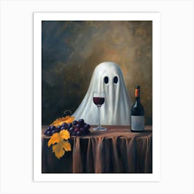 Ghost Drink Wine 1 Art Print