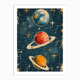 Retro Space Poster 1 Art Print