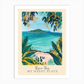 My Happy Place Byron Bay 4 Travel Poster Art Print